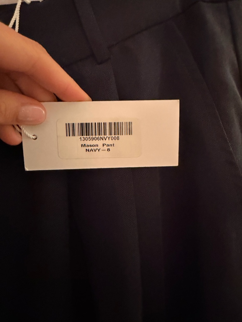 NWT- Reformation Mason Navy Wide-Leg Pleated Trousers - Picture 4 of 5